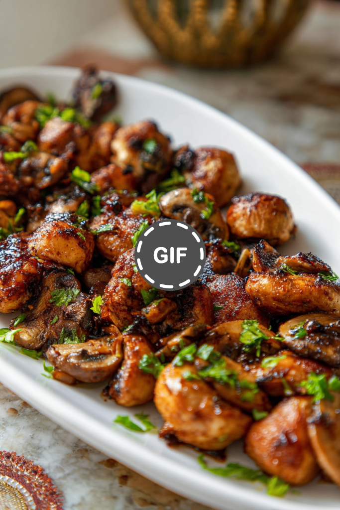 Restaurant-Quality Garlic Mushroom Chicken Bites at Home